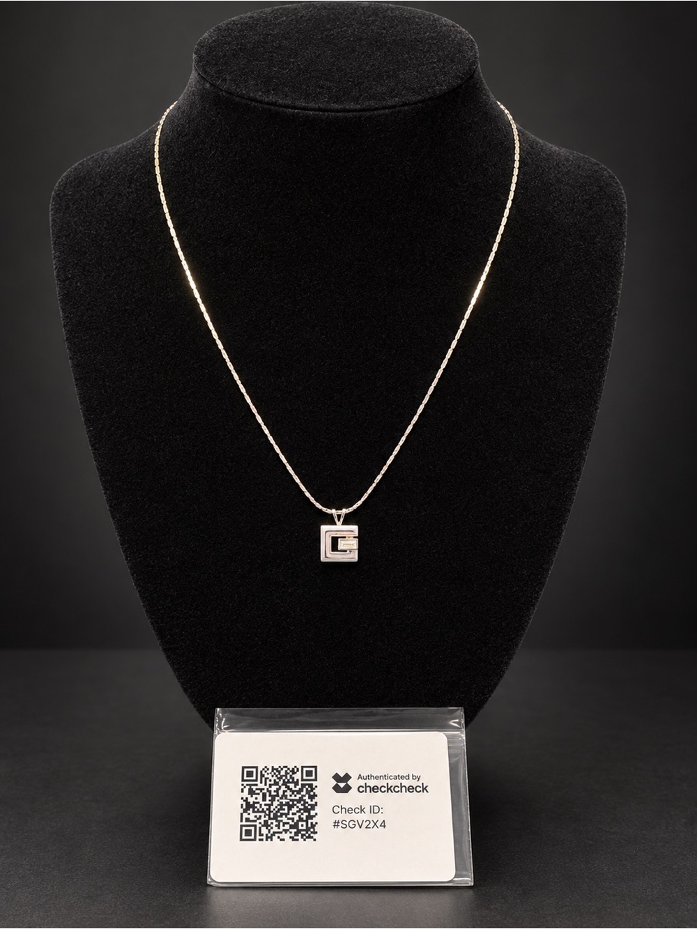 Givenchy G Pendant Necklace Gold Tone CheckCheck Authenticated Pre-Owned